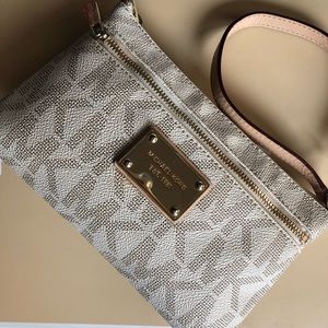 Michael Kors Monogram Leather Wristlet